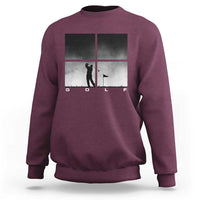 Gift For Sports Lover Sweatshirt Retro Golf Silhouette Art - Wonder Print Shop