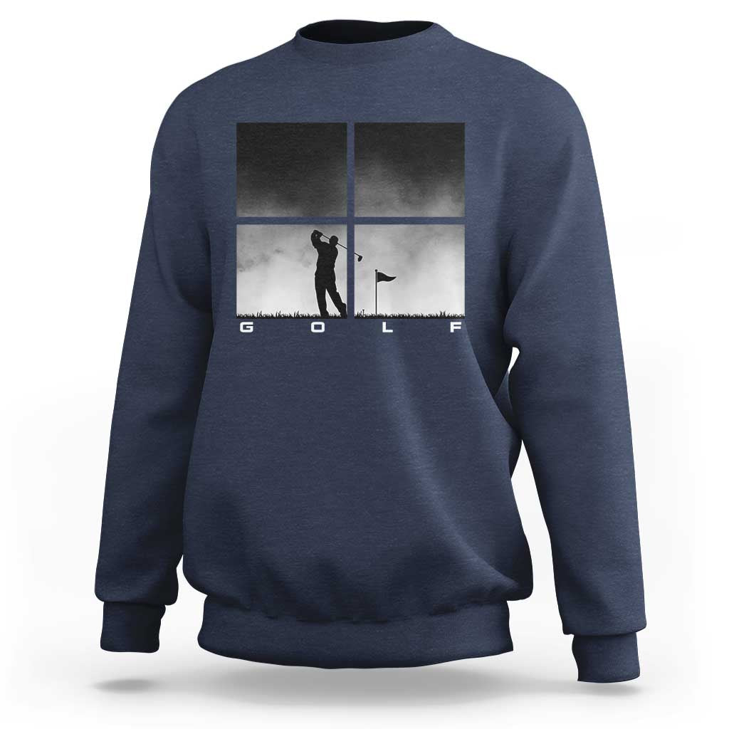 Gift For Sports Lover Sweatshirt Retro Golf Silhouette Art - Wonder Print Shop