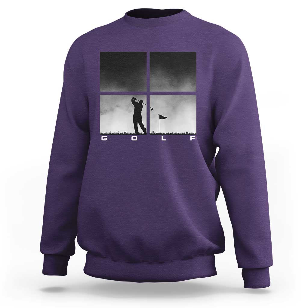 Gift For Sports Lover Sweatshirt Retro Golf Silhouette Art - Wonder Print Shop