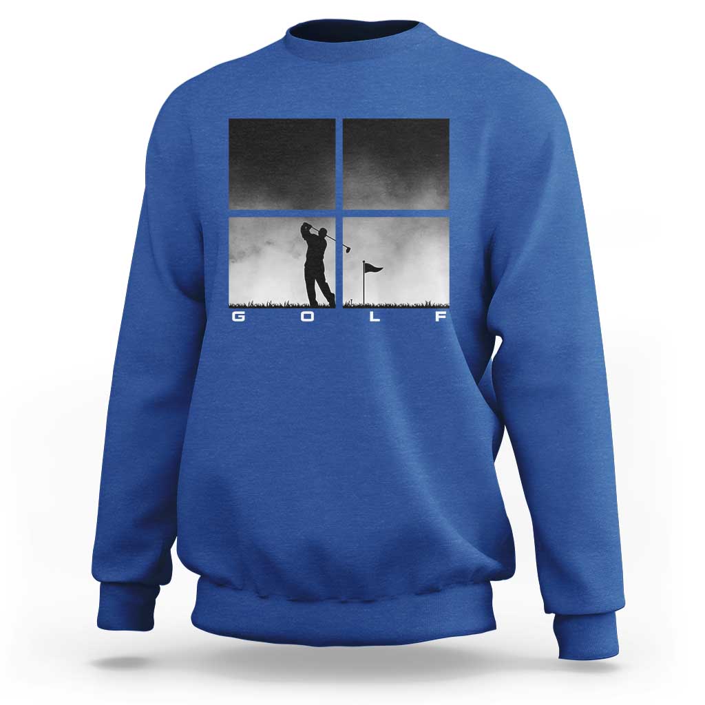 Gift For Sports Lover Sweatshirt Retro Golf Silhouette Art - Wonder Print Shop