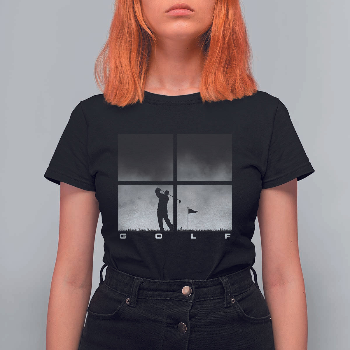 Gift For Sports Lover T Shirt For Women Retro Golf Silhouette Art - Wonder Print Shop