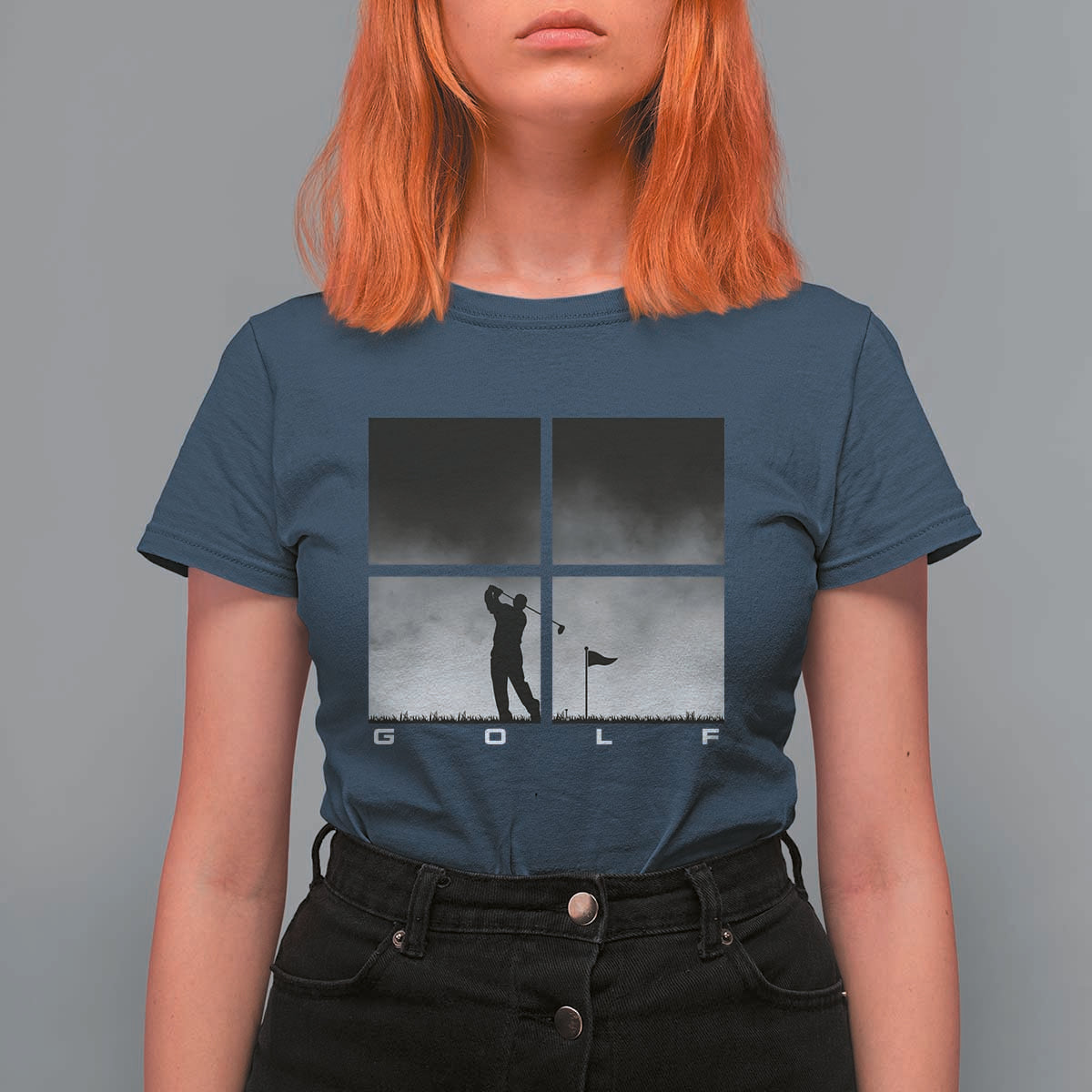 Gift For Sports Lover T Shirt For Women Retro Golf Silhouette Art - Wonder Print Shop
