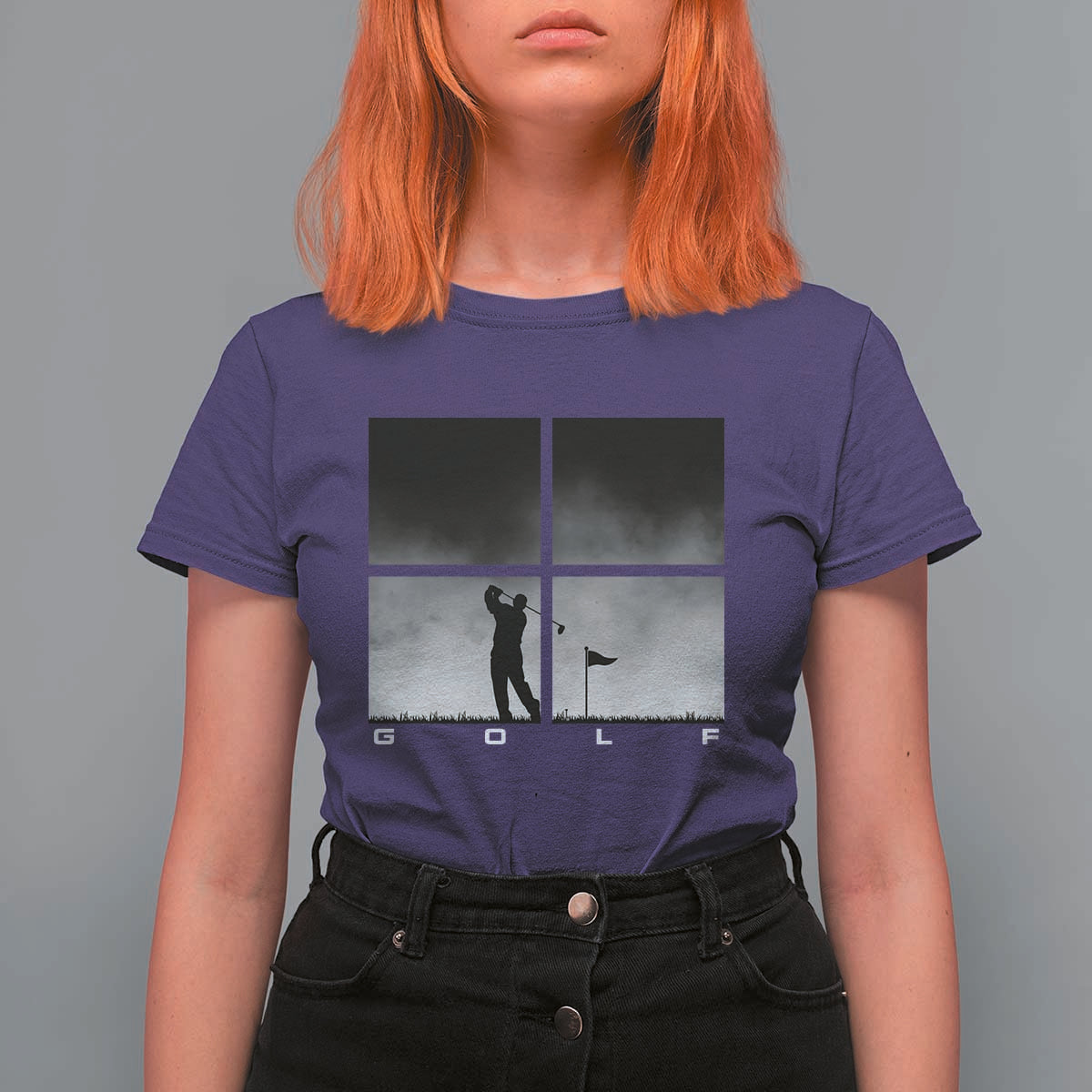 Gift For Sports Lover T Shirt For Women Retro Golf Silhouette Art - Wonder Print Shop