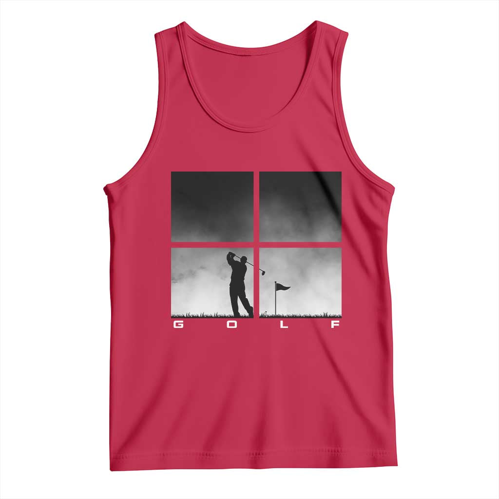 Gift For Sports Lover Tank Top Retro Golf Silhouette Art - Wonder Print Shop