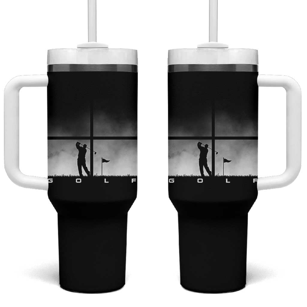 Gift For Sports Lover Tumbler With Handle Retro Golf Silhouette Art - Wonder Print Shop