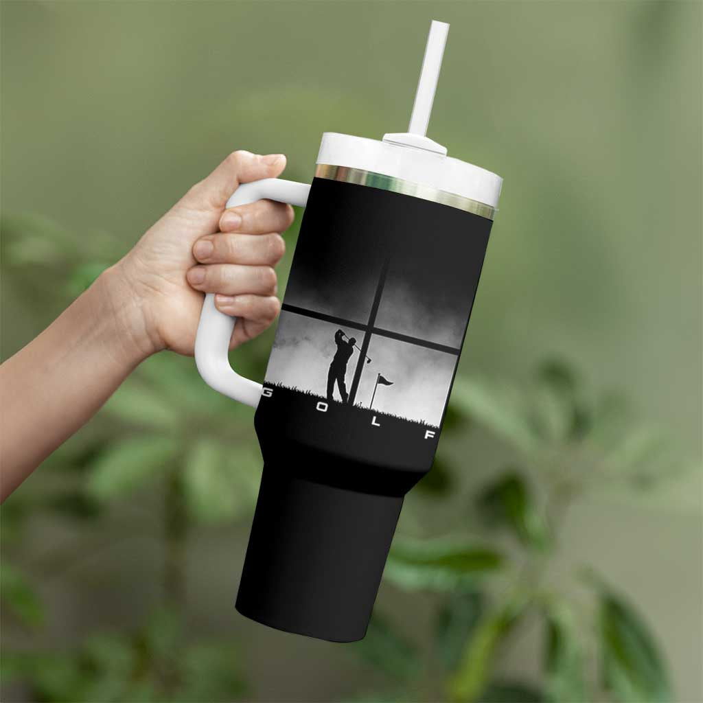 Gift For Sports Lover Tumbler With Handle Retro Golf Silhouette Art - Wonder Print Shop