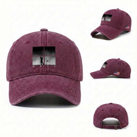 Gift For Sports Lover Washed Cotton Baseball Cap Retro Golf Silhouette Art