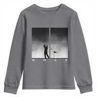 Gift For Sports Lover Youth Sweatshirt Retro Golf Silhouette Art - Wonder Print Shop