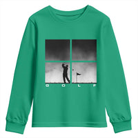 Gift For Sports Lover Youth Sweatshirt Retro Golf Silhouette Art - Wonder Print Shop