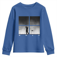 Gift For Sports Lover Youth Sweatshirt Retro Golf Silhouette Art - Wonder Print Shop