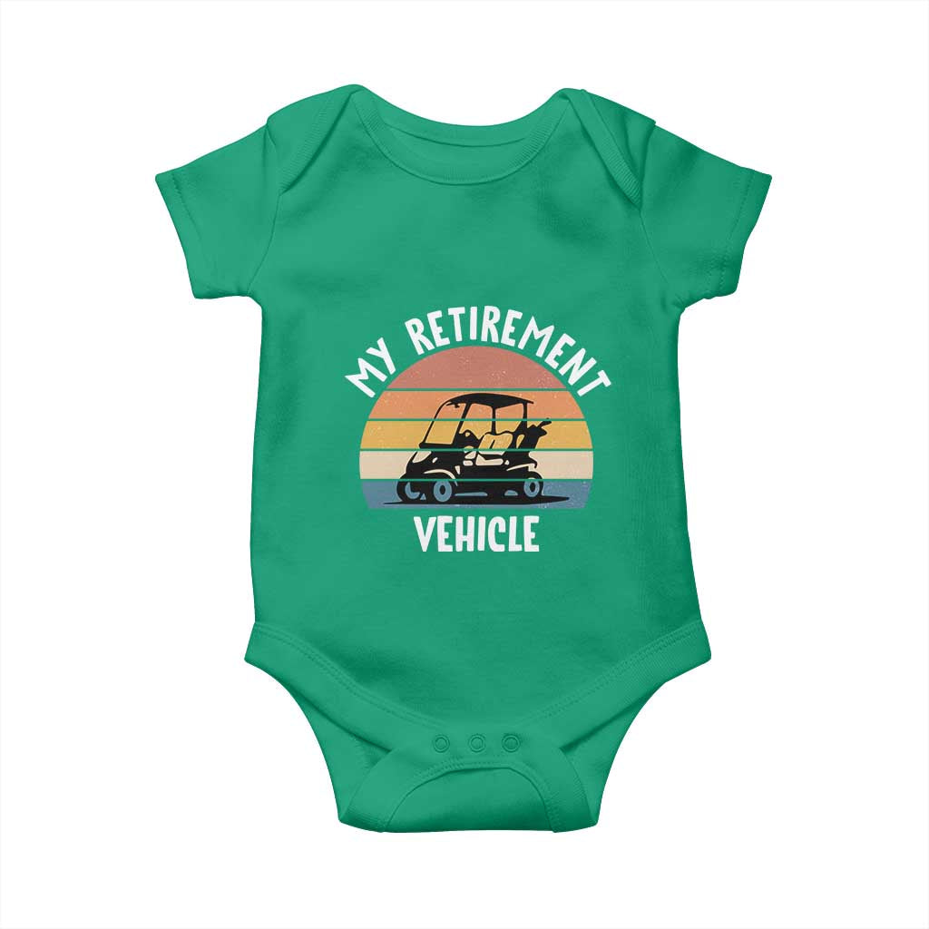 My Retirement Vehicle Golf Cart Baby Onesie Funny Retired Golfer Gift - Wonder Print Shop
