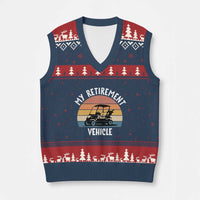My Retirement Vehicle Golf Cart V-Neck Knit Sweater Vest Funny Retired Golfer Gift - Wonder Print Shop