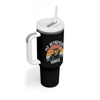 My Retirement Vehicle Golf Cart Tumbler With Handle Funny Retired Golfer Gift - Wonder Print Shop