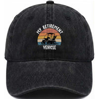 My Retirement Vehicle Golf Cart Washed Cotton Baseball Cap Funny Retired Golfer Gift