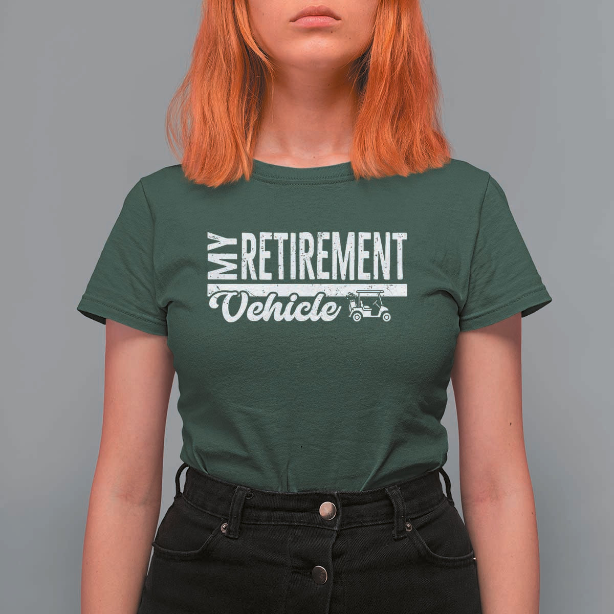 My Retirement Vehicle Golf Cart T Shirt For Women Funny Retired Plan - Wonder Print Shop