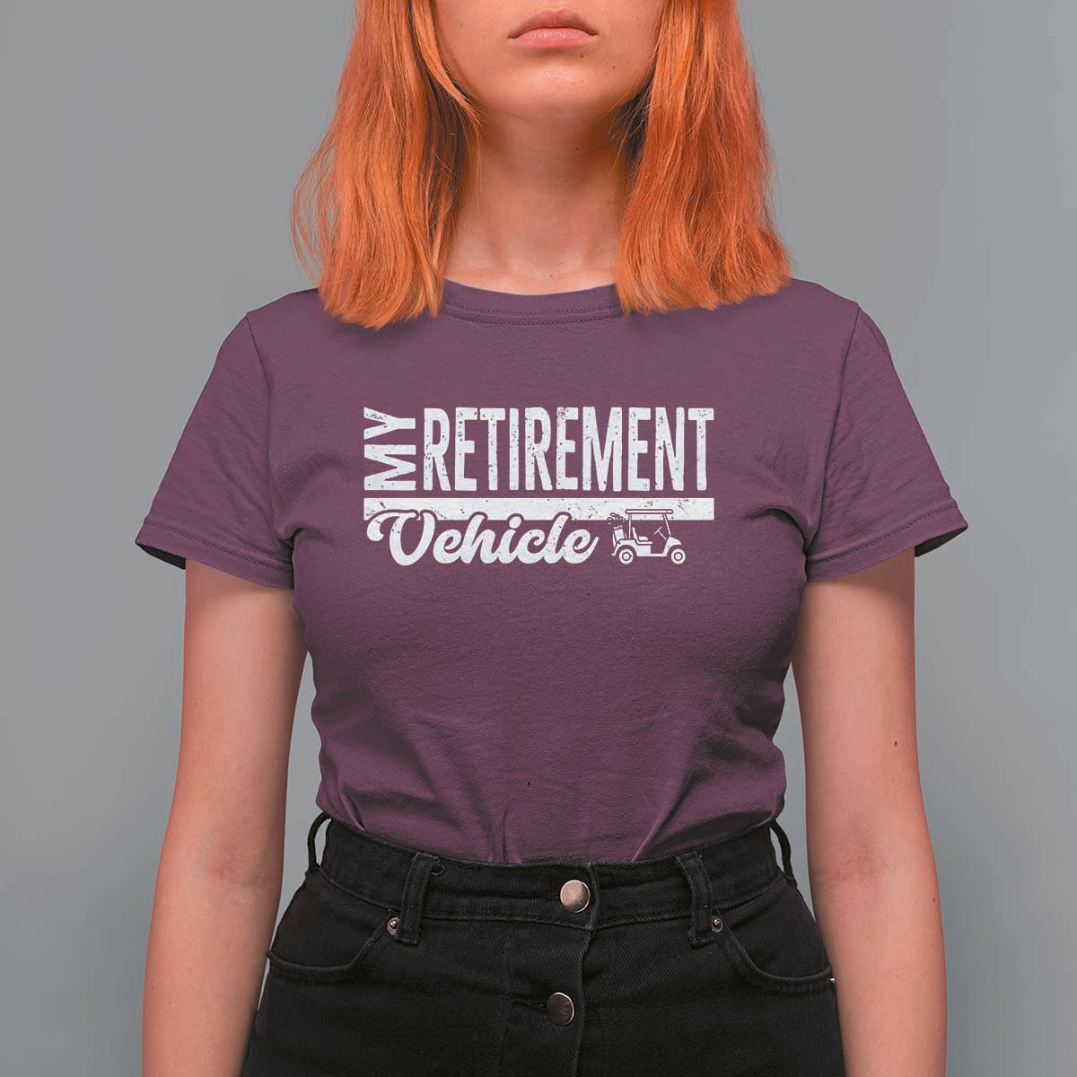 My Retirement Vehicle Golf Cart T Shirt For Women Funny Retired Plan - Wonder Print Shop
