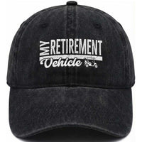My Retirement Vehicle Golf Cart Washed Cotton Baseball Cap Funny Retired Plan