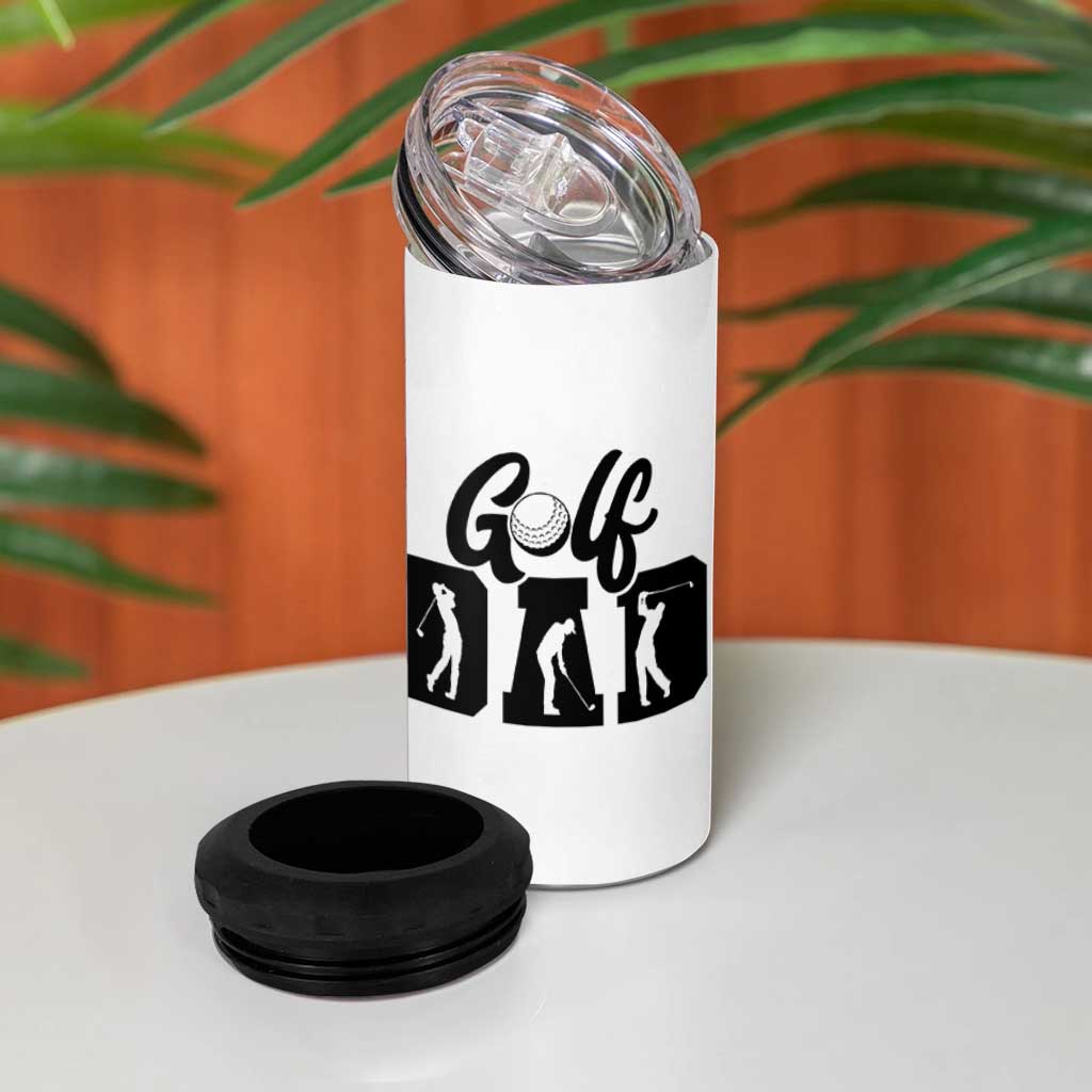 Golf Dad 4 in 1 Can Cooler Tumbler Gift For Sport Lover - Wonder Print Shop
