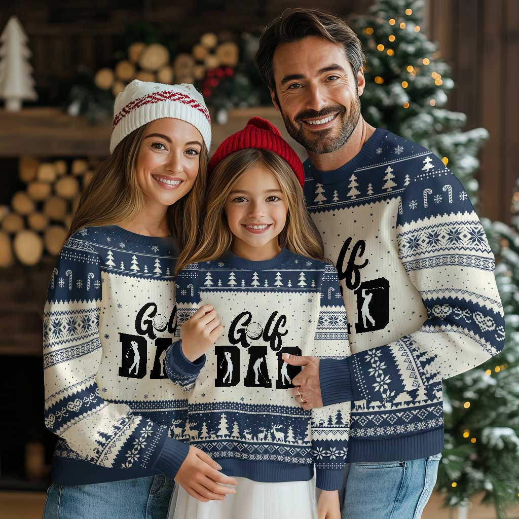 Golf Dad Ugly Christmas Sweater Gift For Sport Lover - Wonder Print Shop