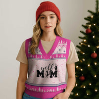 Proud Golf Mom Lifestyle V-Neck Knit Sweater Vest Sports Gift Idea - Wonder Print Shop