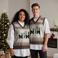 Proud Golf Mom Lifestyle V-Neck Knit Sweater Vest Sports Gift Idea - Wonder Print Shop