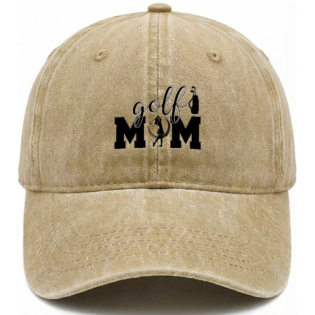 Proud Golf Mom Lifestyle Washed Cotton Baseball Cap Sports Gift Idea