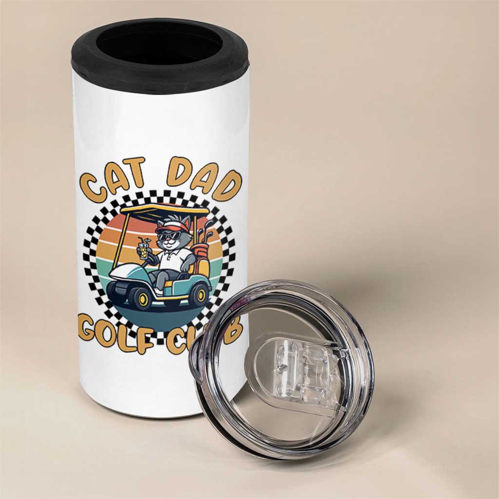 Cat Dad Golf Club 4 in 1 Can Cooler Tumbler Funny Sports Lover Gift - Wonder Print Shop