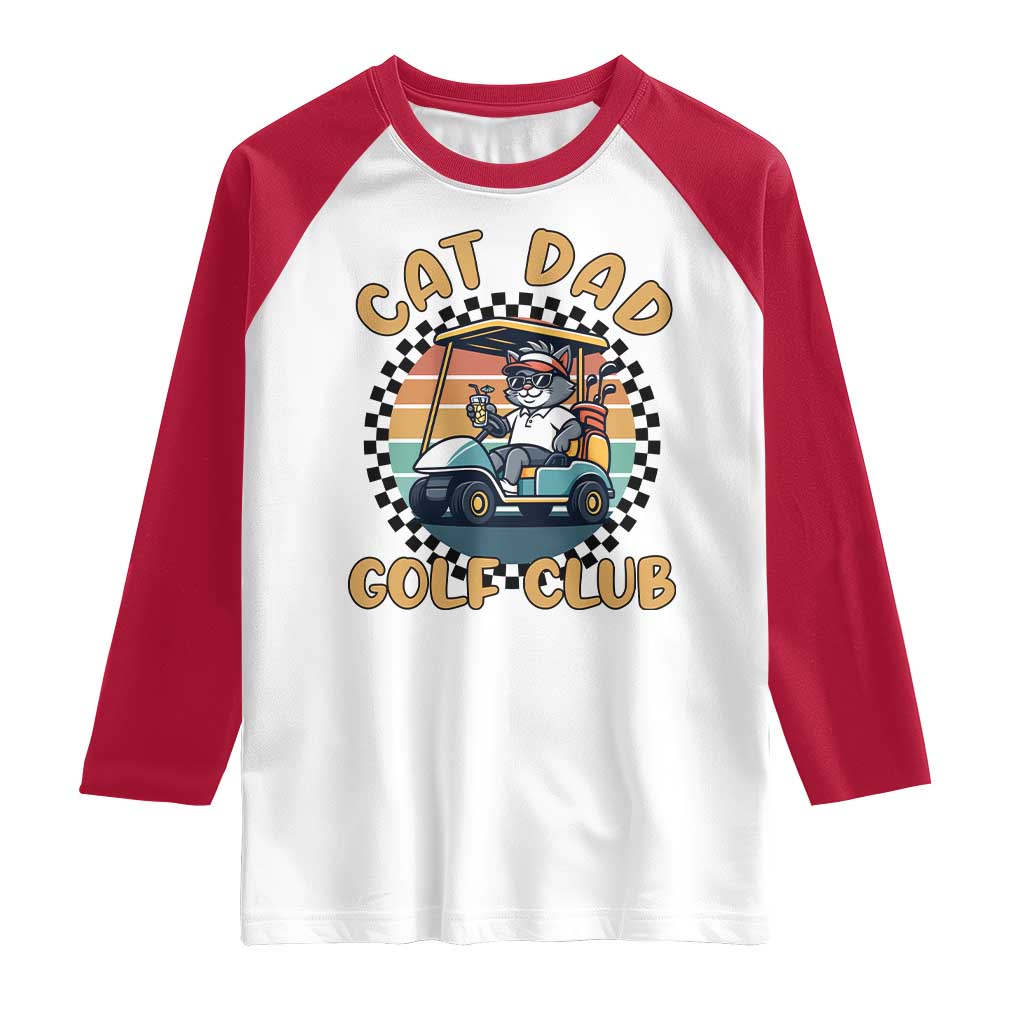 Cat Dad Golf Club Raglan Shirt Funny Sports Lover Gift - Wonder Print Shop