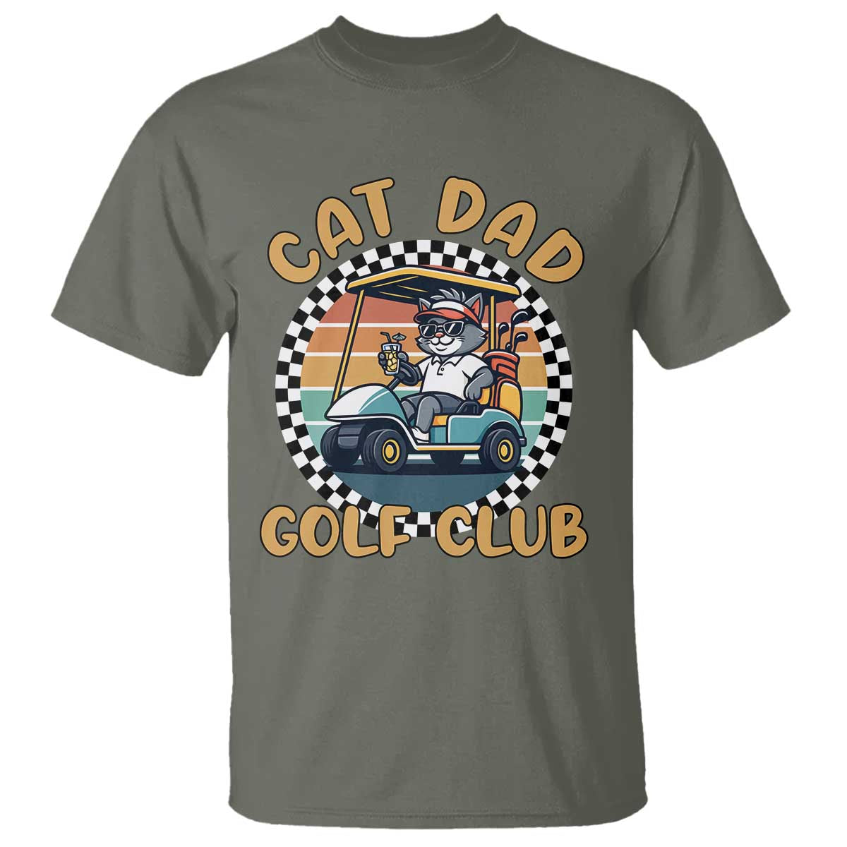 Cat Dad Golf Club T Shirt Funny Sports Lover Gift - Wonder Print Shop