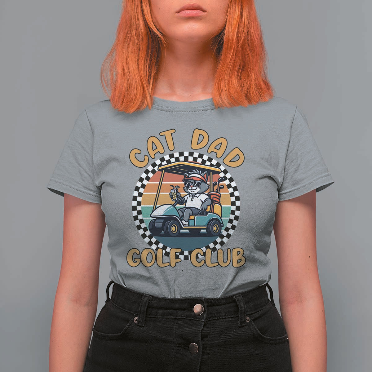 Cat Dad Golf Club T Shirt For Women Funny Sports Lover Gift - Wonder Print Shop