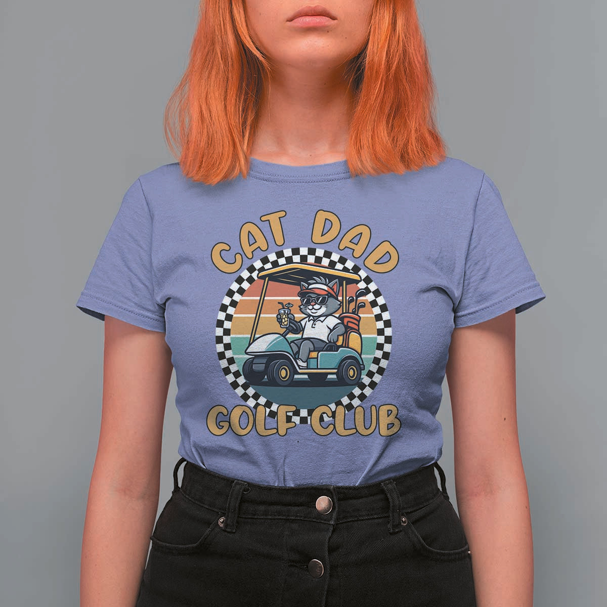 Cat Dad Golf Club T Shirt For Women Funny Sports Lover Gift - Wonder Print Shop
