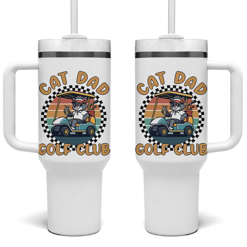 Cat Dad Golf Club Tumbler With Handle Funny Sports Lover Gift - Wonder Print Shop