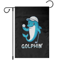 Golphin Dolphin Pun Garden Flag Funny Golf Gift - Wonder Print Shop