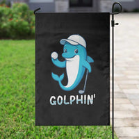 Golphin Dolphin Pun Garden Flag Funny Golf Gift - Wonder Print Shop