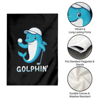 Golphin Dolphin Pun Garden Flag Funny Golf Gift - Wonder Print Shop