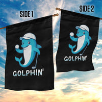 Golphin Dolphin Pun Garden Flag Funny Golf Gift - Wonder Print Shop