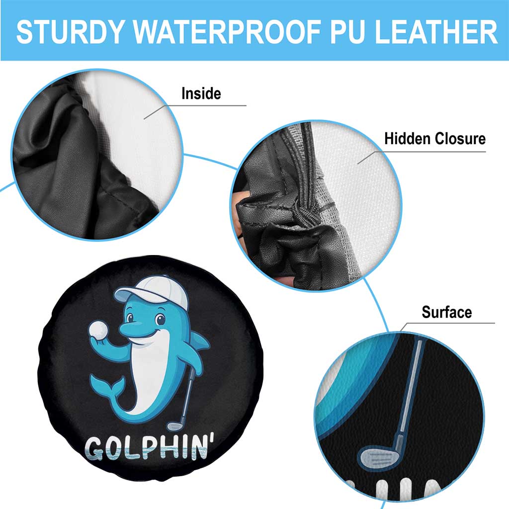 Golphin Dolphin Pun Spare Tire Cover Funny Golf Gift - Wonder Print Shop