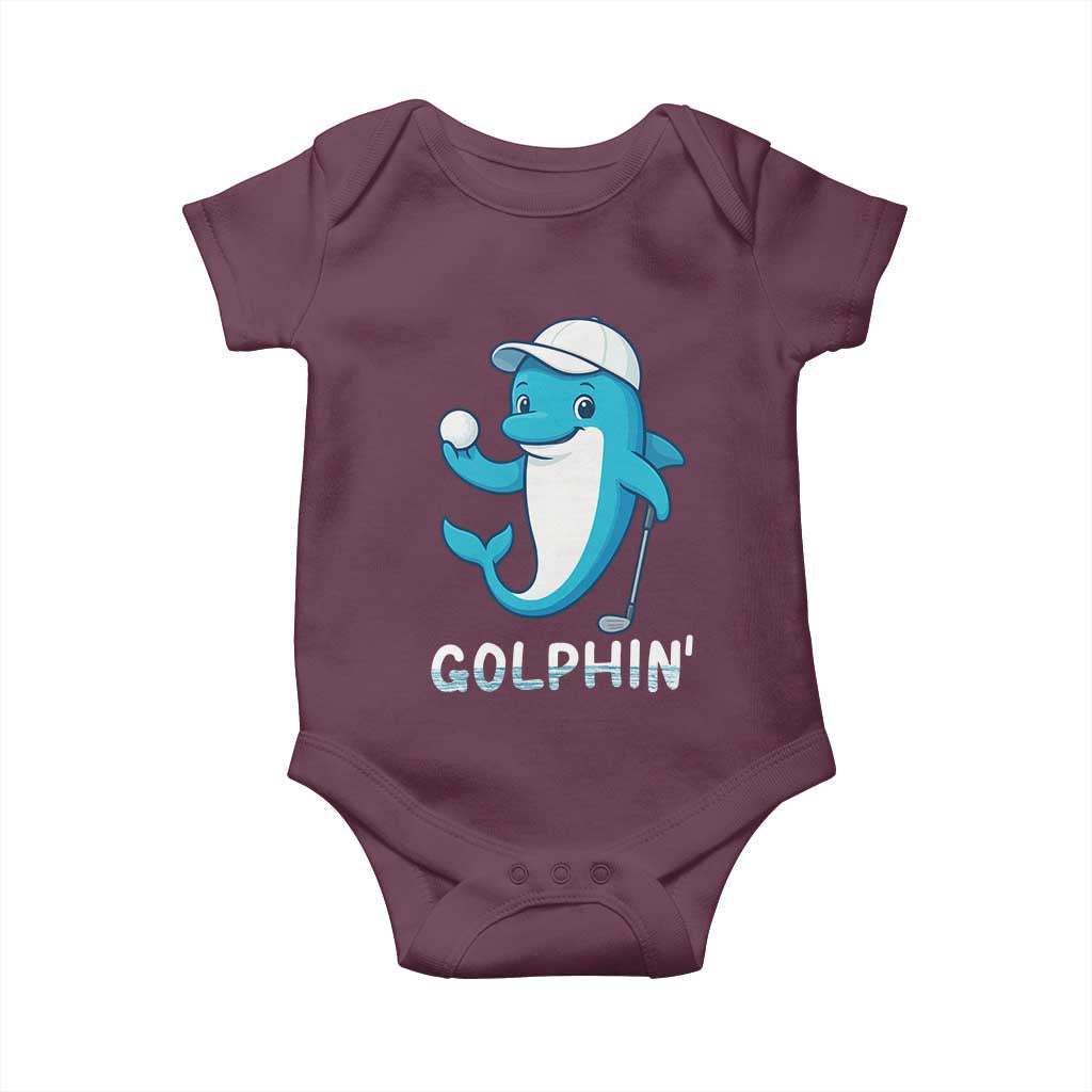 Golphin Dolphin Pun Baby Onesie Funny Golf Gift - Wonder Print Shop