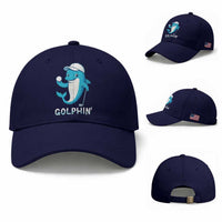 Golphin Dolphin Pun Baseball Cap Funny Golf Gift