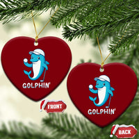 Golphin Dolphin Pun Ceramic Ornament Funny Golf Gift - Wonder Print Shop