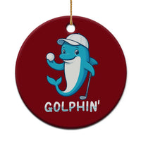Golphin Dolphin Pun Ceramic Ornament Funny Golf Gift - Wonder Print Shop