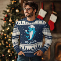 Golphin Dolphin Pun Ugly Christmas Sweater Funny Golf Gift - Wonder Print Shop