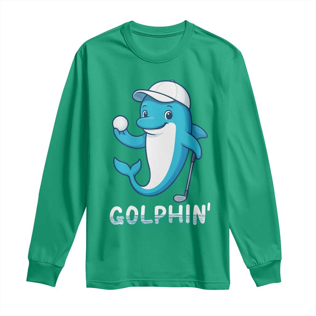 Golphin Dolphin Pun Long Sleeve Shirt Funny Golf Gift - Wonder Print Shop
