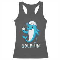 Golphin Dolphin Pun Racerback Tank Top Funny Golf Gift - Wonder Print Shop