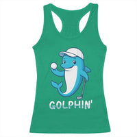 Golphin Dolphin Pun Racerback Tank Top Funny Golf Gift - Wonder Print Shop