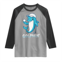 Golphin Dolphin Pun Raglan Shirt Funny Golf Gift - Wonder Print Shop