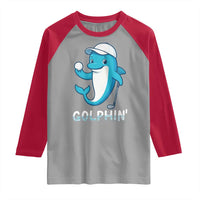 Golphin Dolphin Pun Raglan Shirt Funny Golf Gift - Wonder Print Shop