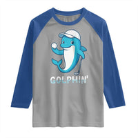Golphin Dolphin Pun Raglan Shirt Funny Golf Gift - Wonder Print Shop