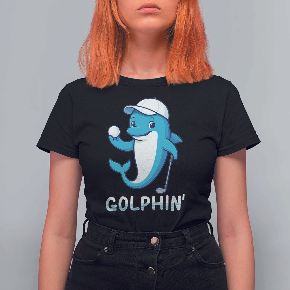 Golphin Dolphin Pun T Shirt For Women Funny Golf Gift - Wonder Print Shop