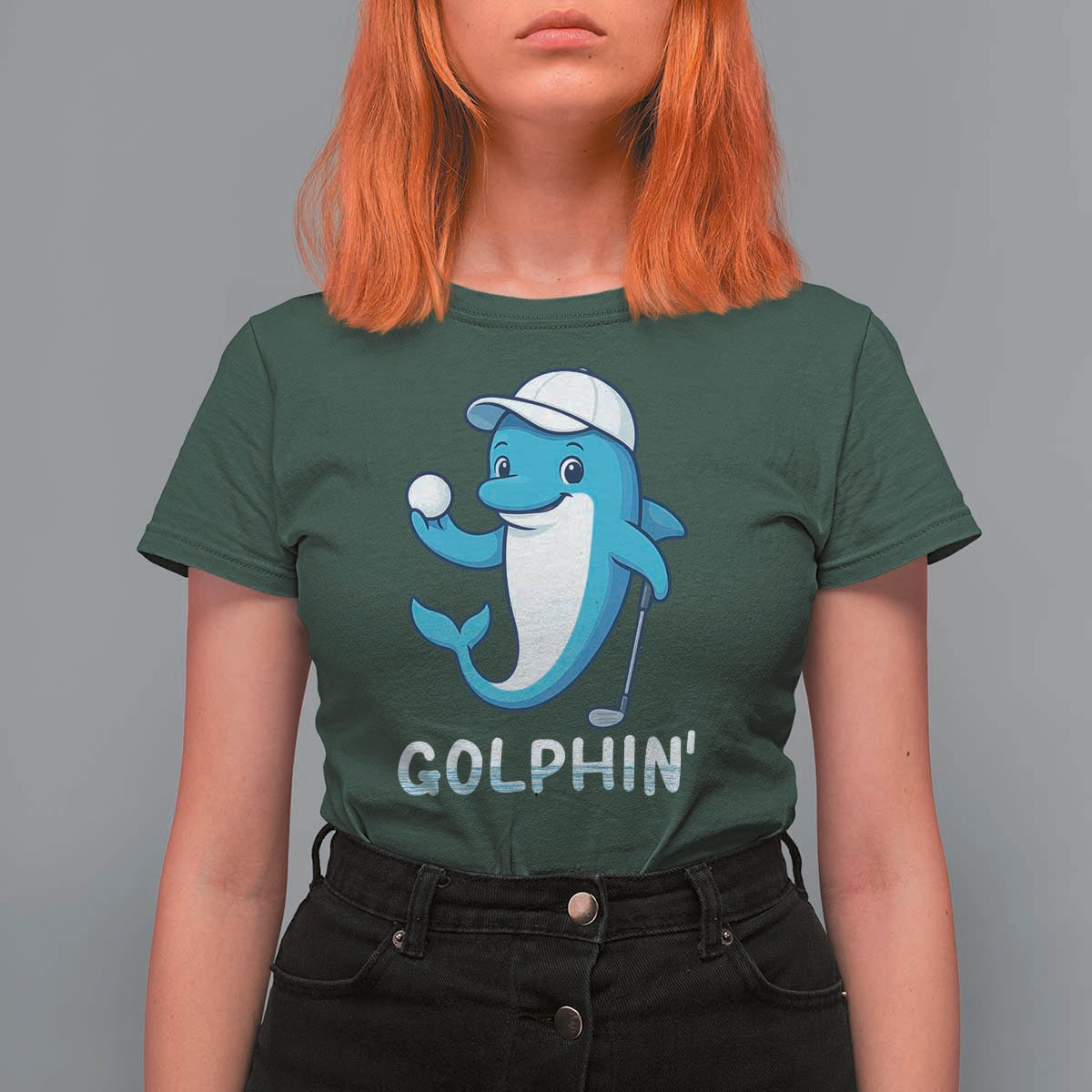 Golphin Dolphin Pun T Shirt For Women Funny Golf Gift - Wonder Print Shop